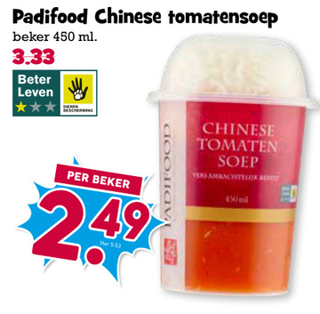 Aanbieding: Padifood Chinese tomatensoep