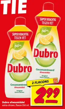 Aanbieding: Dubro afwasmiddel extra citroen