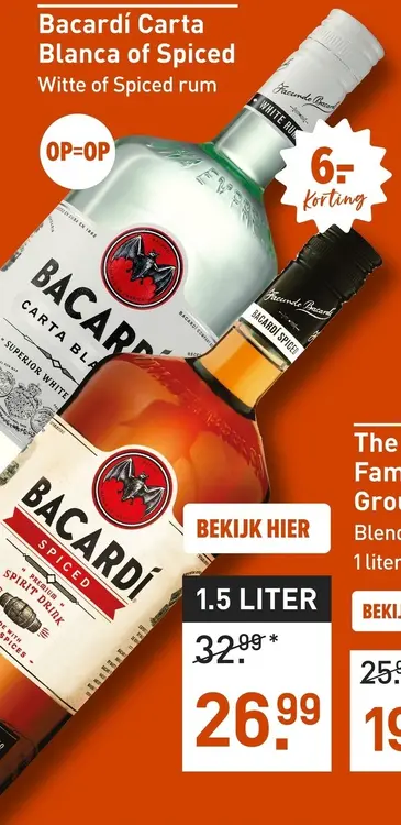 Aanbieding: Bacardí Carta Blanca of Spiced