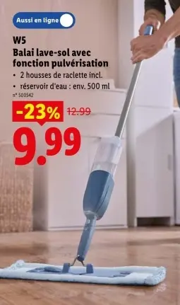 Offre: Balai lave-sol avec fonction pulvérisation