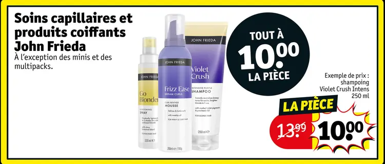 Offre: Soins capillaires et produits coiffants