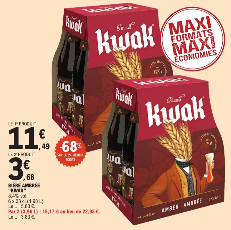 Offre: Bière ambrée "Kwak"