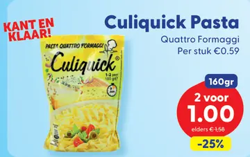 Aanbieding: Culiquick Pasta Quattro Formaggi