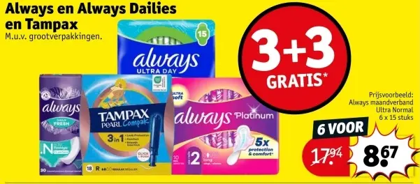 Aanbieding: Always en Tampax