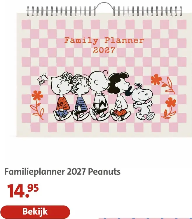 Aanbieding: Peanuts Familieplanner 2027 Peanuts