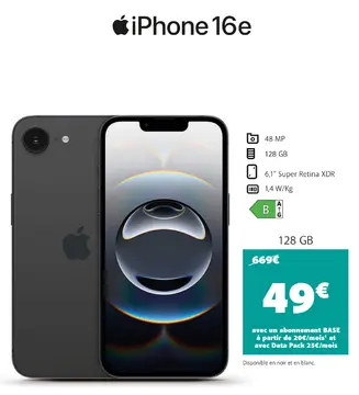 Offre: iPhone 16e