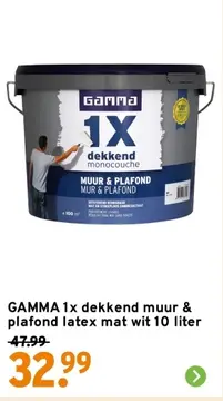 Aanbieding: GAMMA 1x dekkend muur & plafond latex mat wit