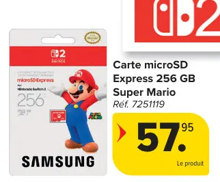 Offre: Carte microSD Express 256 GB Super Mario