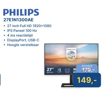 Aanbieding: PHILIPS 27E1N1300AE