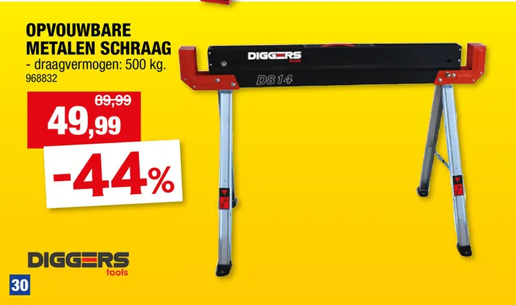 Promotie: Diggers schraag 500kg metaal
