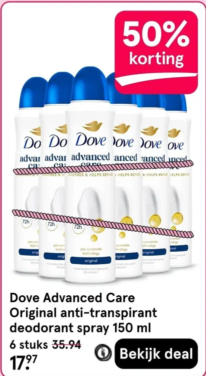 Aanbieding: Advanced Care Original anti-transpirant deodorant spray
