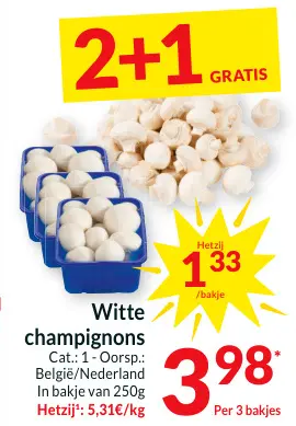 Promotie: Witte champignons