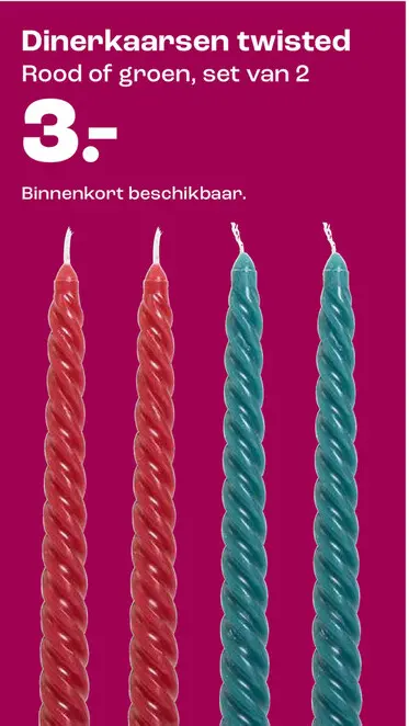 Aanbieding: Dinerkaarsen twisted