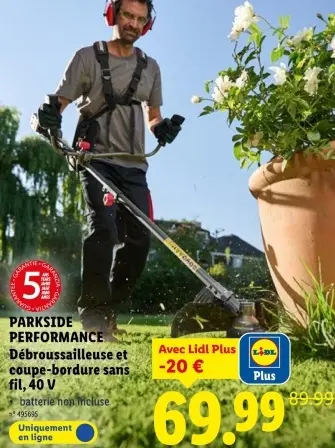 Offre: Débroussailleuse et coupe-bordure sans fil