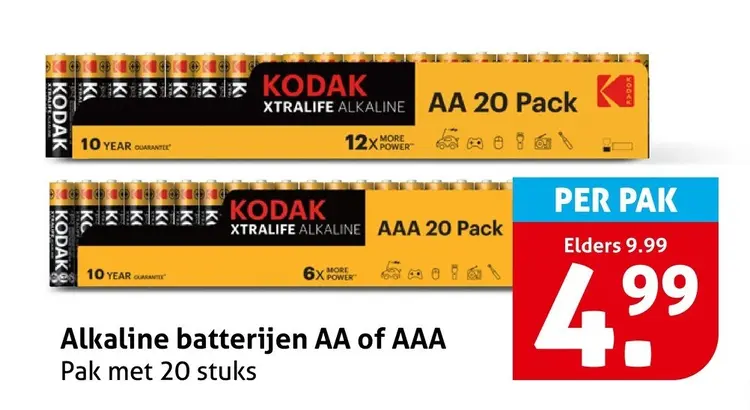 Aanbieding: Alkaline batterijen AA of AAA