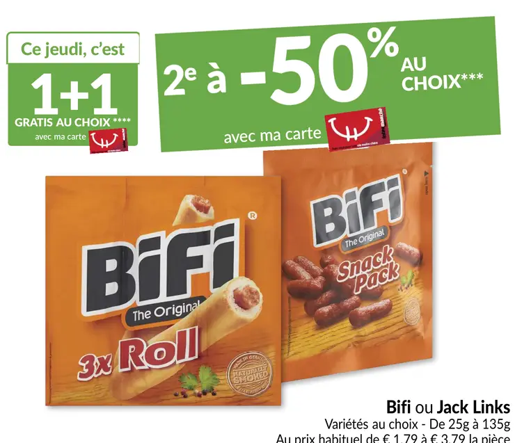 Offre: Bifi ou Jack Links
