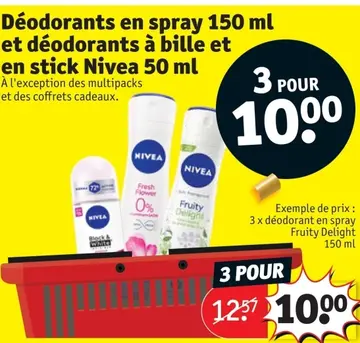Offre: Déodorants en spray et déodorants à bille et en stick Nivea