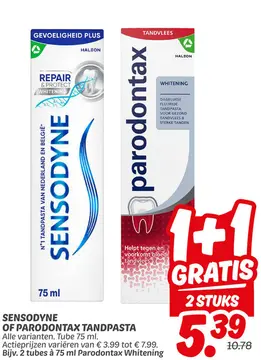Aanbieding: Sensodyne of PARODONTAX tandpasta