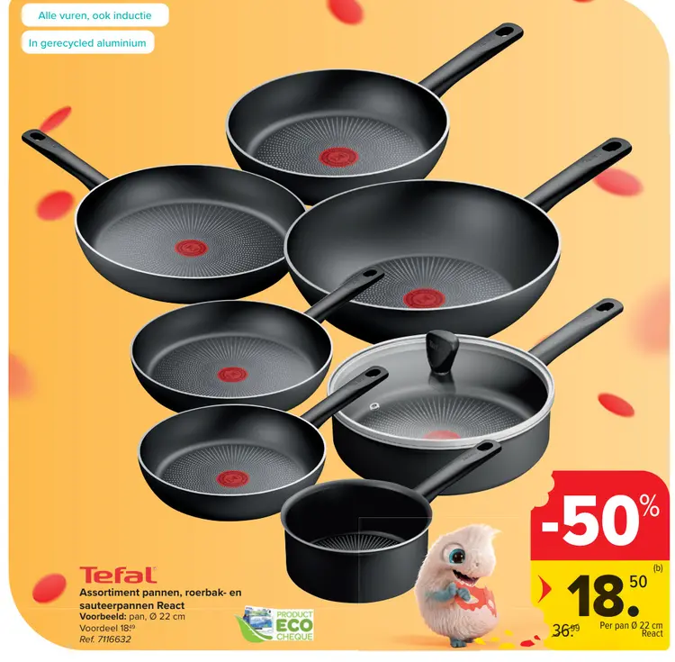 Promotie: Assortiment pannen, roerbak- en sauteerpannen