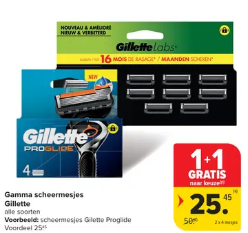 Aanbieding: Gamma scheermesjes Gillette