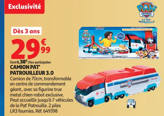 Offre: Camion pat' patrouilleur 3.0