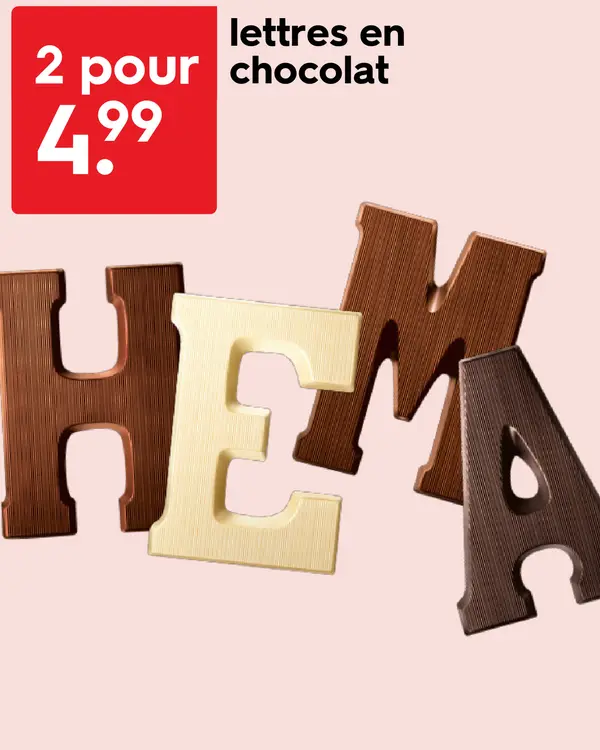 Offre: lettres en chocolat