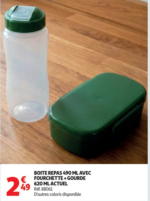 Offre: Boite repas avec fourchette + gourde