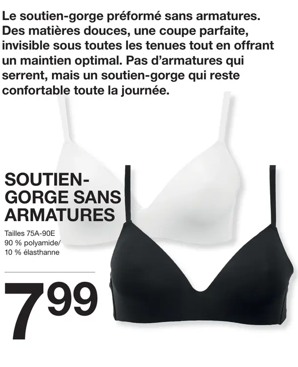 Offre: Soutien-gorge préformé sans armatures
