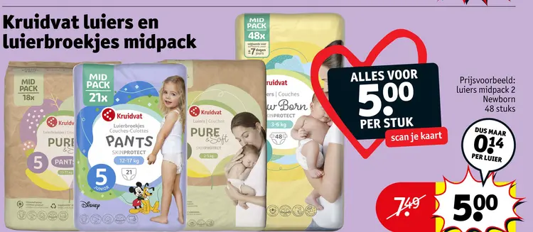 Aanbieding: Kruidvat luiers en luierbroekjes midpack