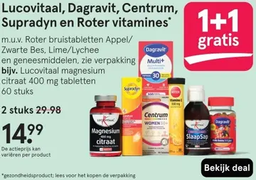 Aanbieding: Lucovitaal, Dagravit, Centrum, Supradyn en Roter vitamines