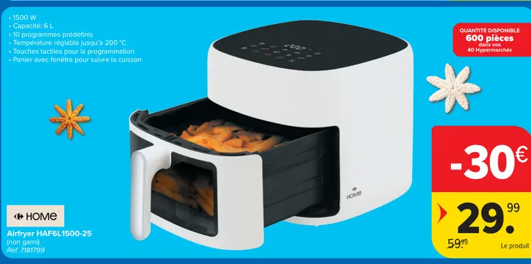 Offre: Airfryer HAF6L1500-25