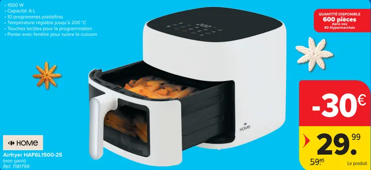 Offre: Airfryer HAF6L1500-25