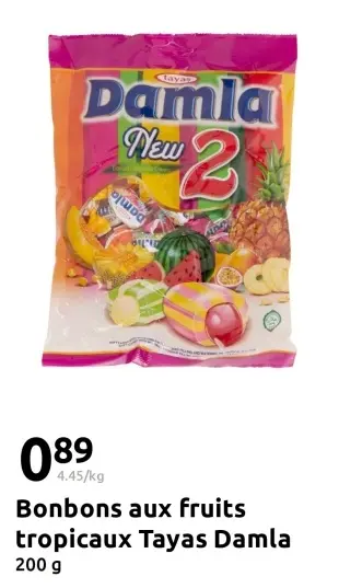 Offre: Bonbons aux fruits tropicaux