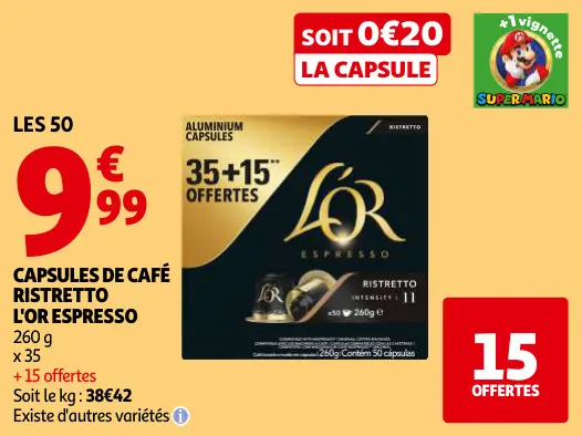 Promotie: Capsules de café ristretto