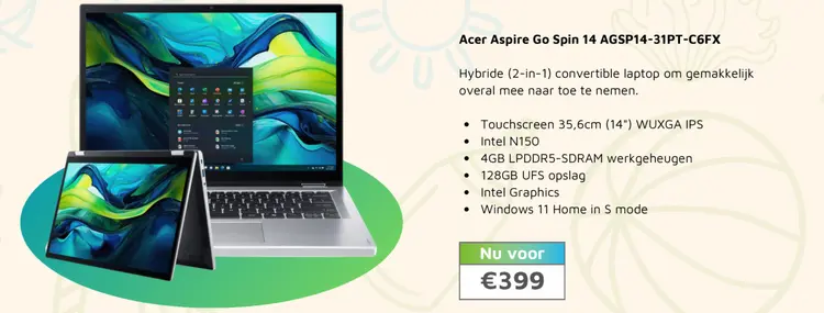 Aanbieding: Acer Aspire Go Spin 14 AGSP14-31PT-C6FX