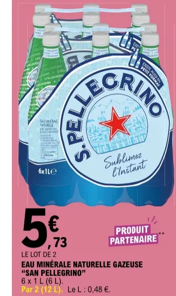 Offre: Eau minérale naturelle gazeuse