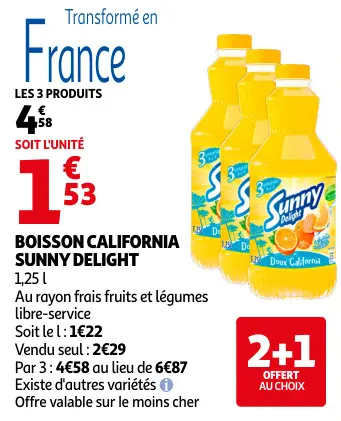 Promotie: Boisson california SUNNY DELIGHT