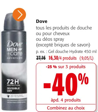 Offre: Tous les produits de douche ou pour cheveux 