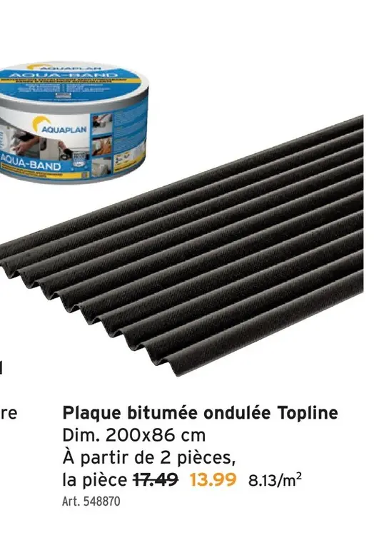 Offre: Plaque bitumée ondulée Topline