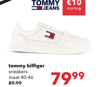 Aanbieding: Tommy Hilfiger leren heren sneakers wit