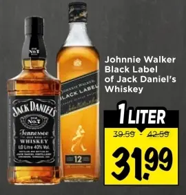 Aanbieding: Johnnie Walker Black Label of Jack Daniel's Whisky