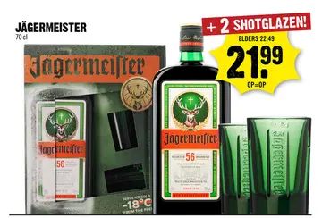 Aanbieding: Jagermeister plus 2 originele shotglazen 70 cl
