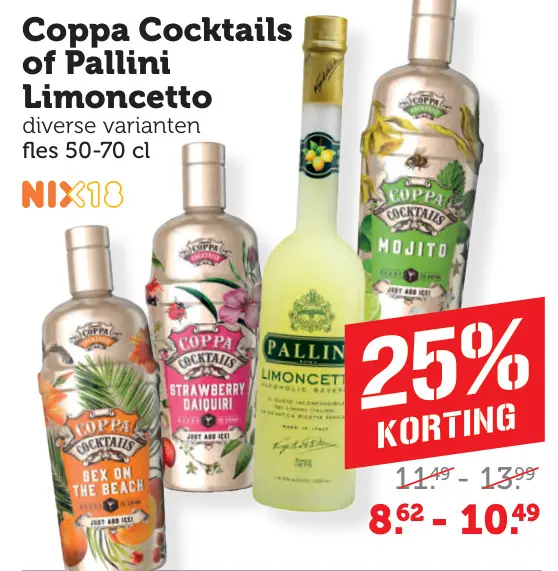 Aanbieding: Coppa Cocktails of Pallini Limoncetto
