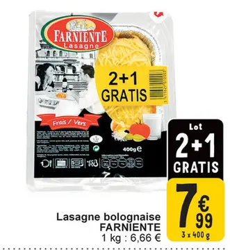 Offre: Lasagne bolognaise