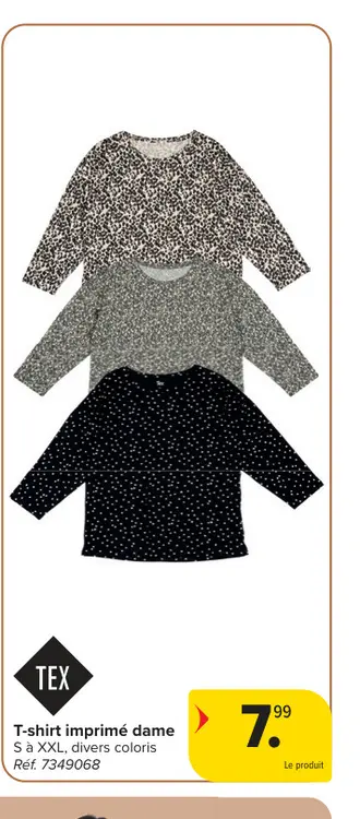 Offre: T-shirt imprimé dame