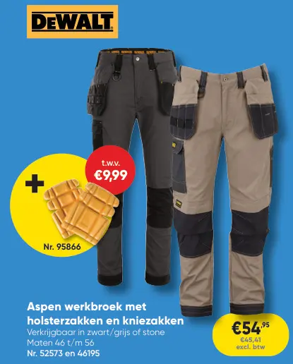 Promotie: Aspen werkbroek met holsterzakken en kniezakken