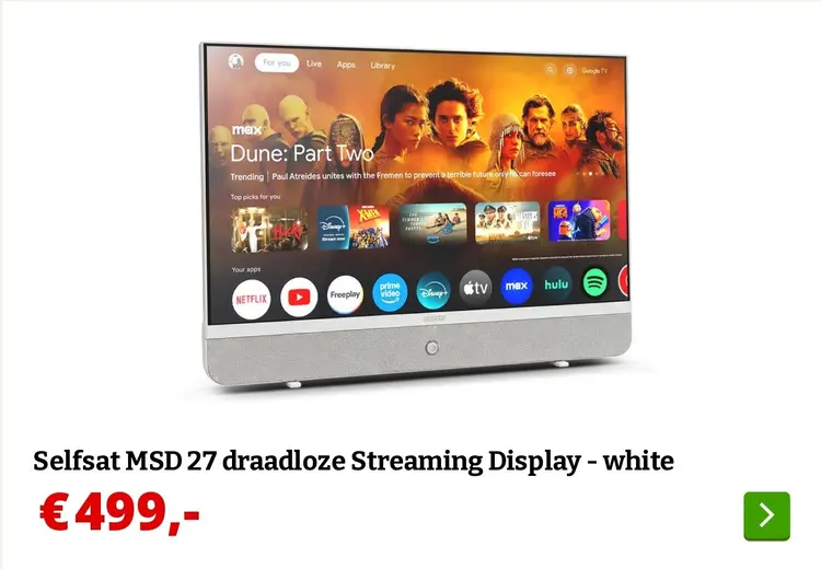 Aanbieding: Selfsat MSD 27 draadloze Streaming Display - white