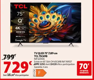 Aanbieding: TV QLED 75"/189 cm TCL 75C69B