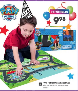 Aanbieding: Paw Patrol mega speelkleed met 1 auto
