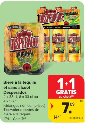 Offre: Bière à la tequila et sans alcool